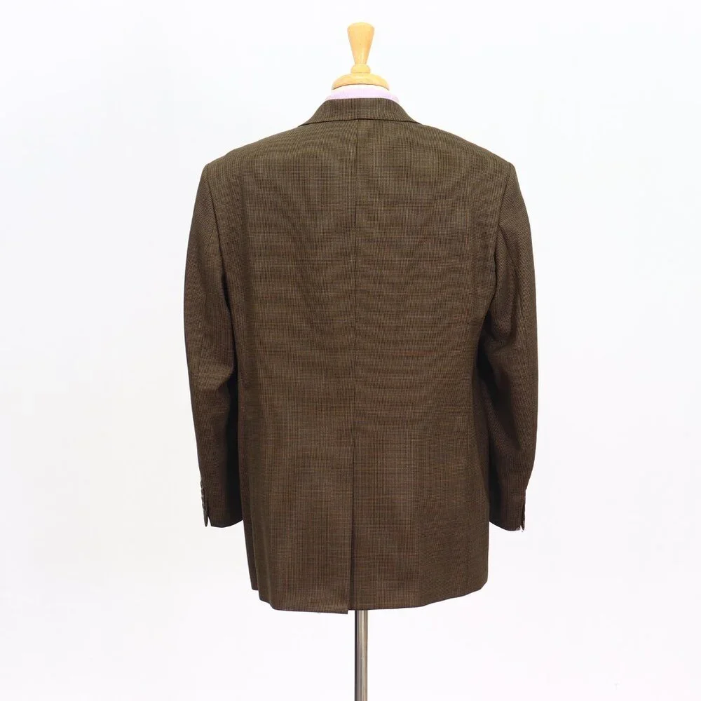 Ralph Lauren 46R Brown Blazer Sport Coat Jacket 2-Button Check Y640